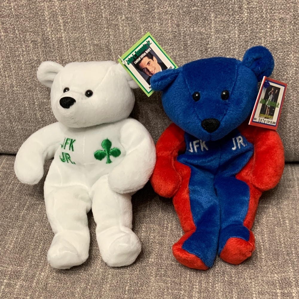 2 Vintage John F Kennedy Jr. Limited edition bears by Beverly Hills Plush 1999